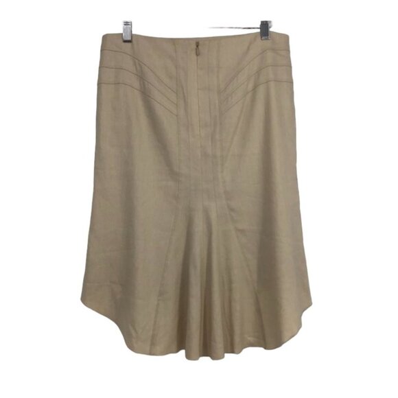 Bebe Linen Fit and Flare Hi Lo pencil skirt in Creme / Parchment shade size 6 - Picture 2 of 16